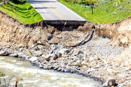 Yellowstone flood event 2022: Northeast Entrance Road washout near Trout Lake Trailhead (15) photo