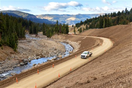 Northeast Entrance Road Improvement Reopening day October 15, 2022: section 3 progress photo