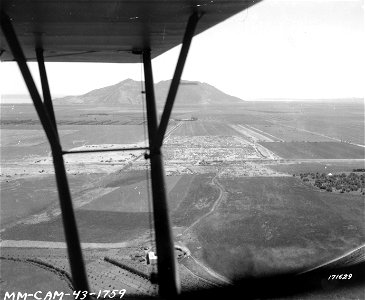 SC 171629 - Aerial view of German prisoner of war camp 4 miles west of Mateur, North Africa. photo