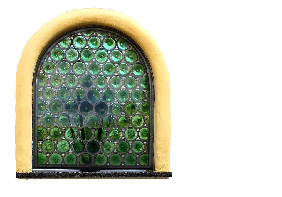 Green leaded glass historicized