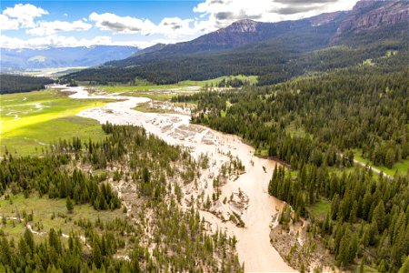 Yellowstone flood event 2022: Confluence of Soda Butte Creek and Pebble Creek photo