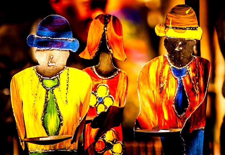 Figures at an African Flea Market