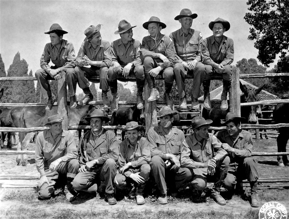 SC 334862 - Some of the members of the enlisted personnel of the Penninsular Base Section Remount Station Q-572.