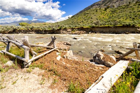 Yellowstone flood event 2022: Boiling River flood impacts photo