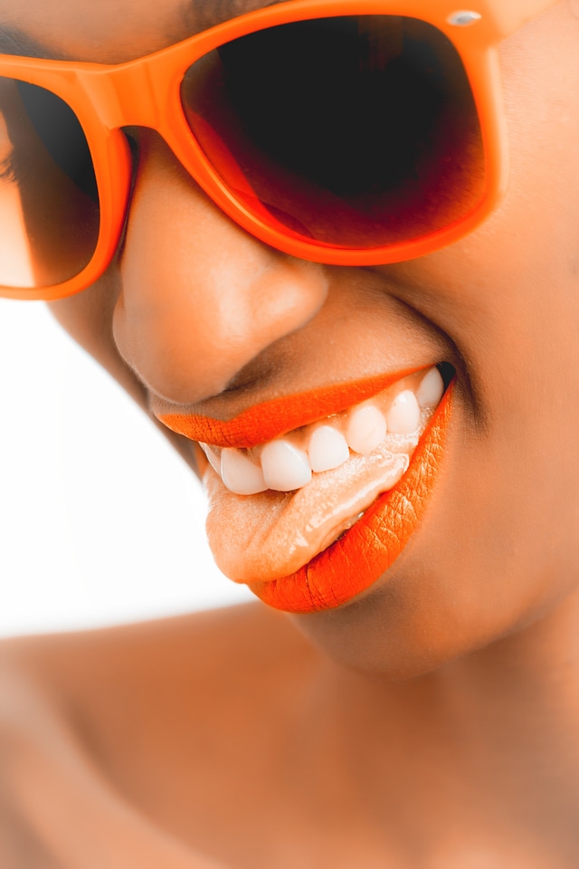 Woman with lipstick