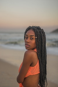 Woman on beach photo