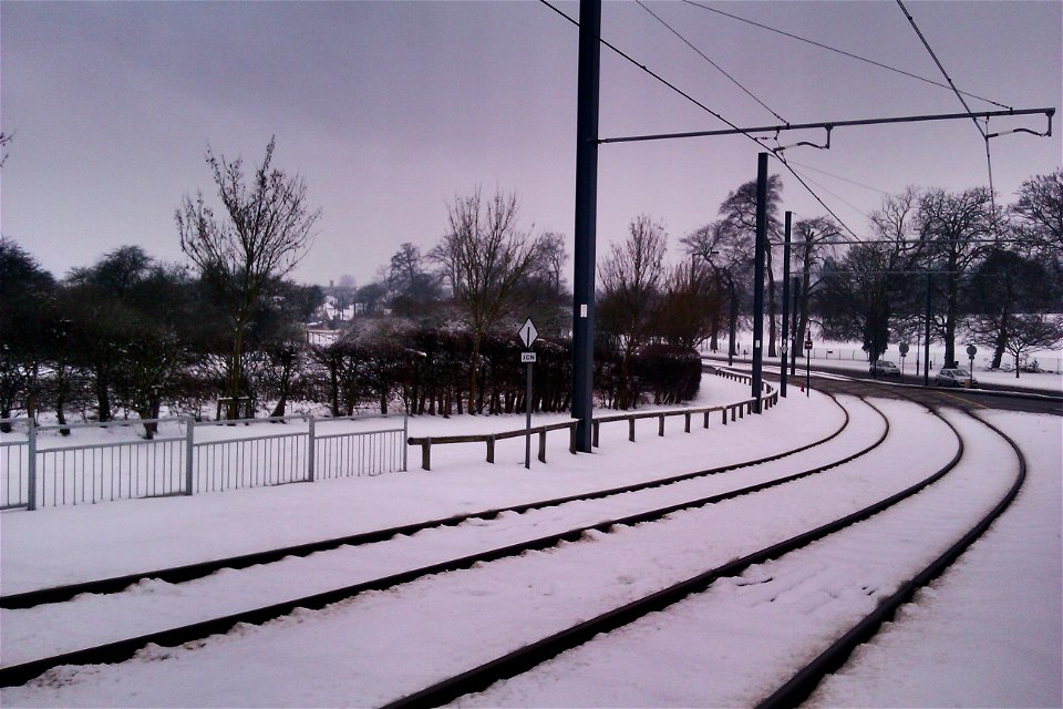 Addington Village Interchange in the snow