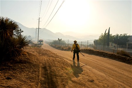 Firefighter on the Elk Fire photo