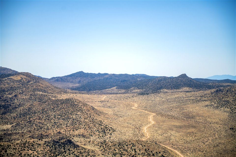Aerial view of Joshua Tree National Park Covington Flats Area