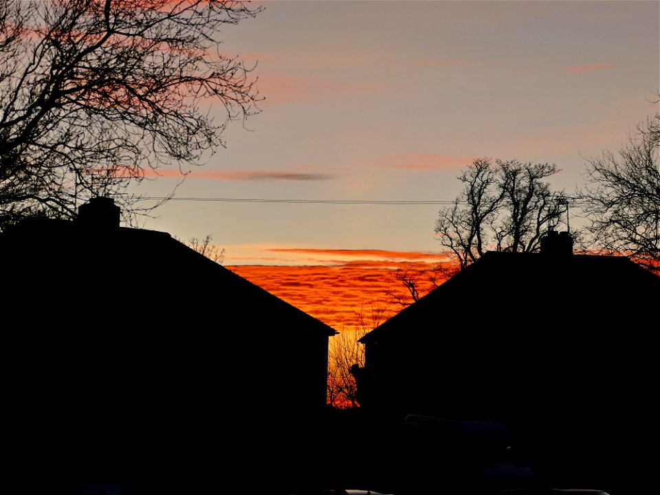 Sunset behind Wheelock, Cheshire. photo