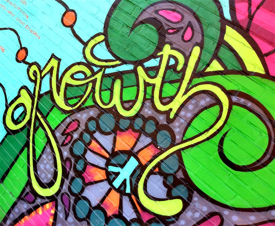 Mural, Honeybear Cafe, Rogers Park, Chicago, IL
