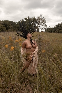 Woman in field photo