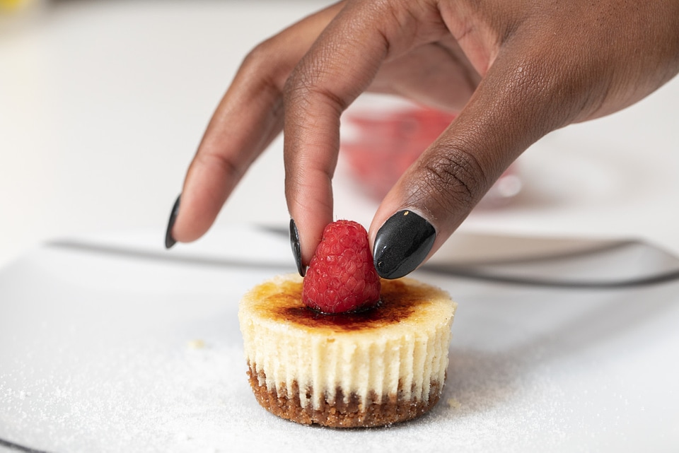 Woman with pastry photo