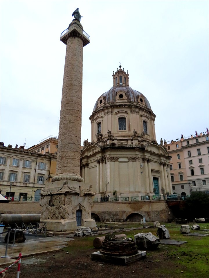 Another view of Trajan Column and Trajan Forum Roman Forum Rome Italy
