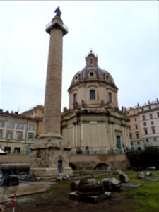 Another view of Trajan Column and Trajan Forum Roman Forum Rome Italy