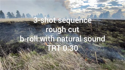 Burning grassland - 3 shot sequence