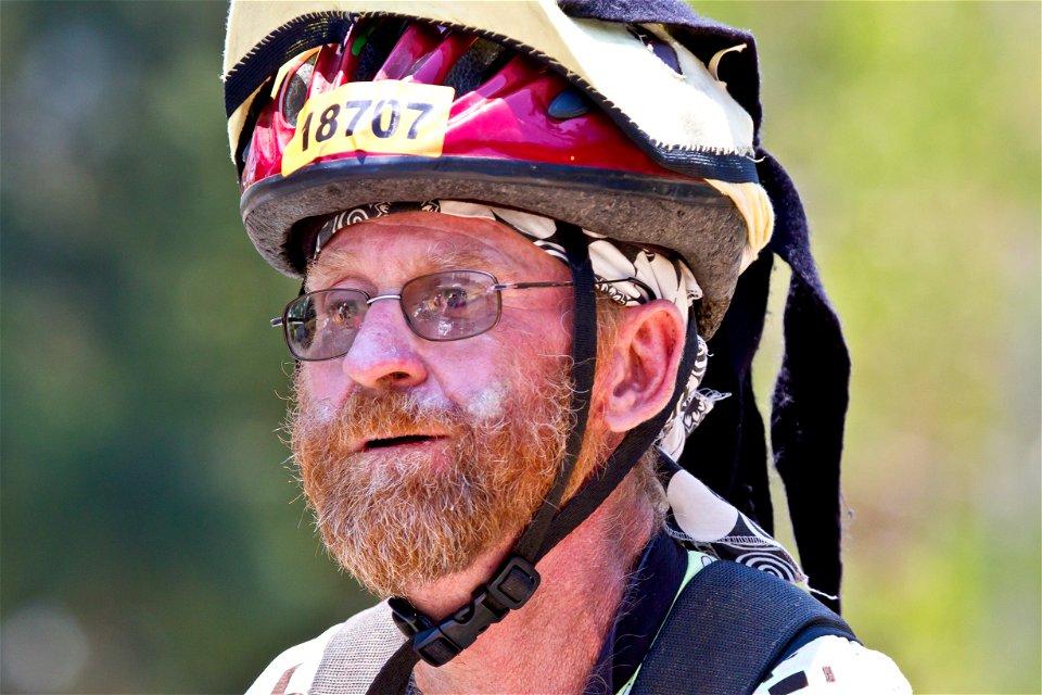 More than a Movember 'stach Ninja cyclist at the 94.7 2010