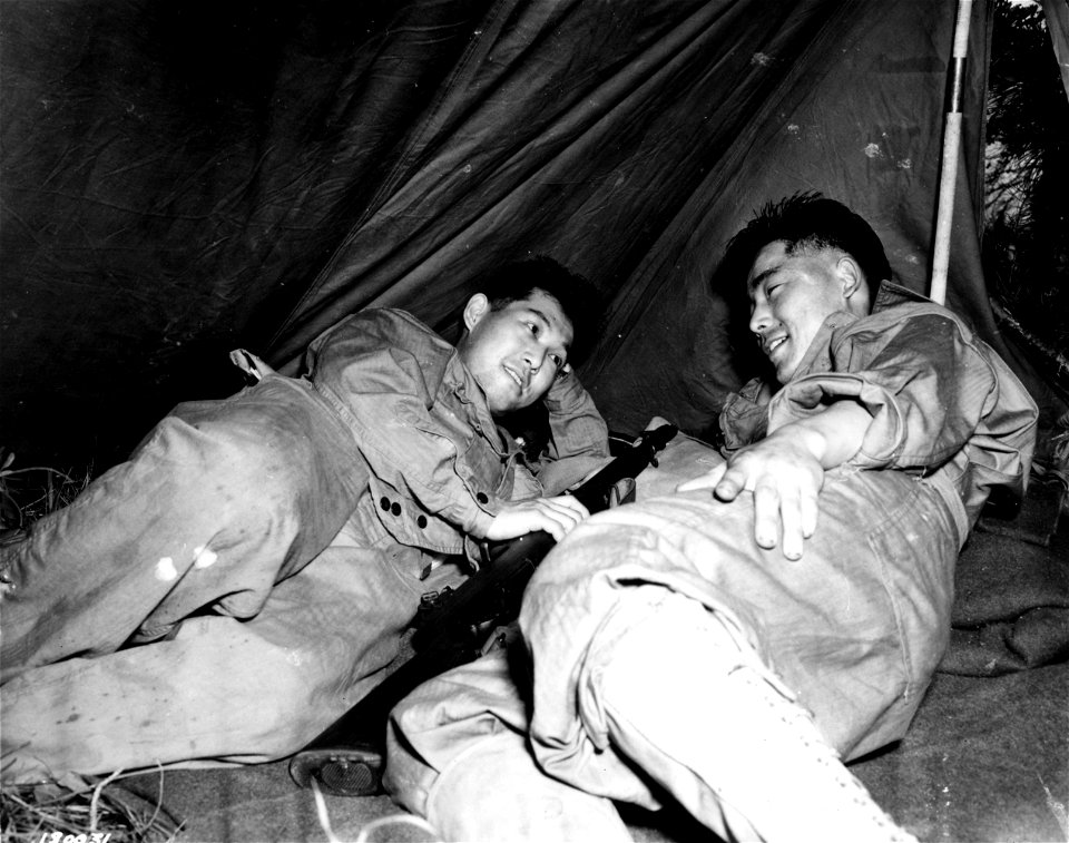 SC 180031 - Japanese Americans in Army train to avenge Pearl Harbor: photo