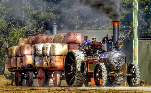 Burrell Traction Engine at work.