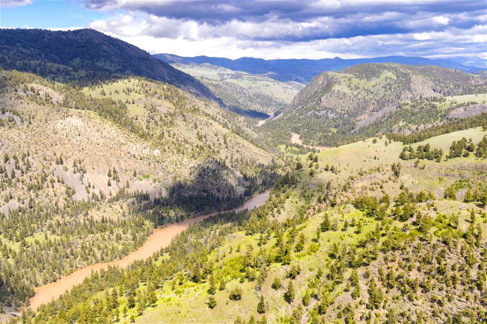 Yellowstone flood event 2022: Yellowstone River near Blacktail Deer Creek confluence
