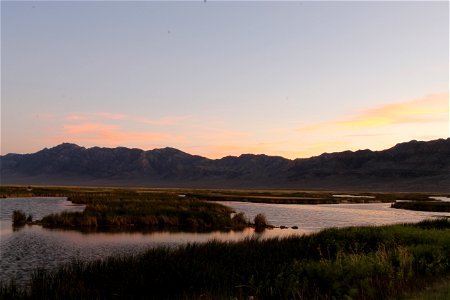 Sunset at the Fish Springs National Wildlife Refuge photo