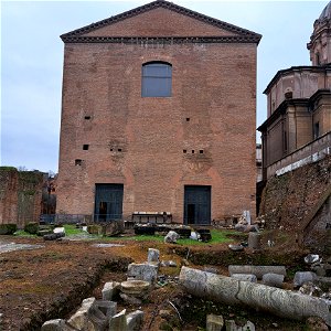 Back of Curia Iulia Roman Forum Rome Italy