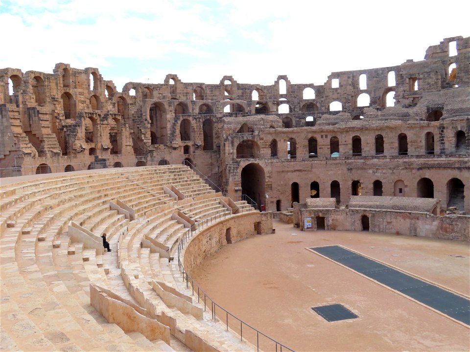 Seating side Amphitheatre of El Jem Tunisia