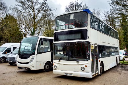 PO65FMC (Wendy from the Coo) and T657KPU Red Route Buses Gravesend. Seen at Kent Life Museum