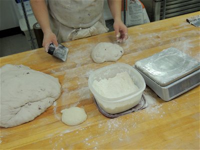 Commercial sourdough bread making