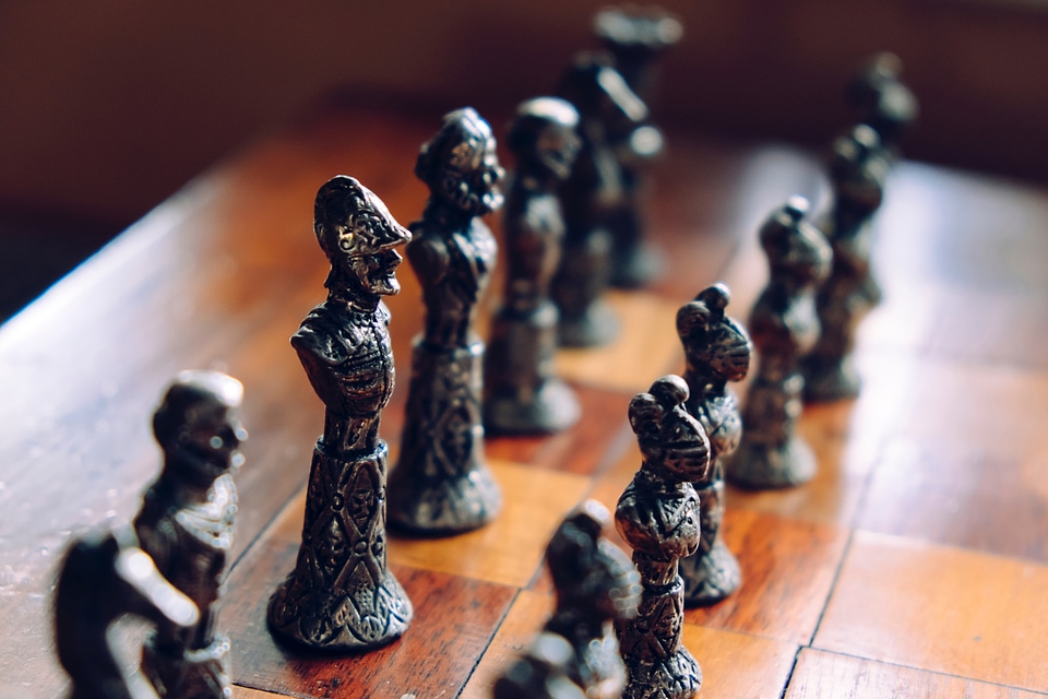 Silver Chess Pieces