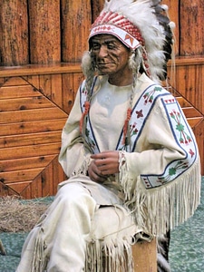 Native American Chief Wax Figure at Native Indian Museum, Banff National Park photo