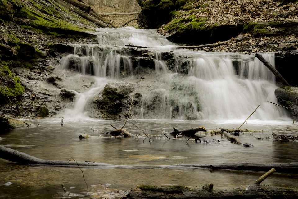 Full Silky Waterfall at the end of Parfrey's Glen, Wisconsin