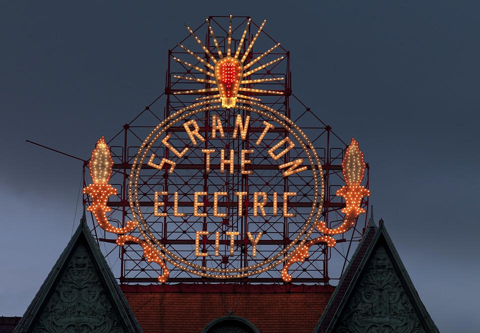 Electric City sign in Scranton, Pennsylvania