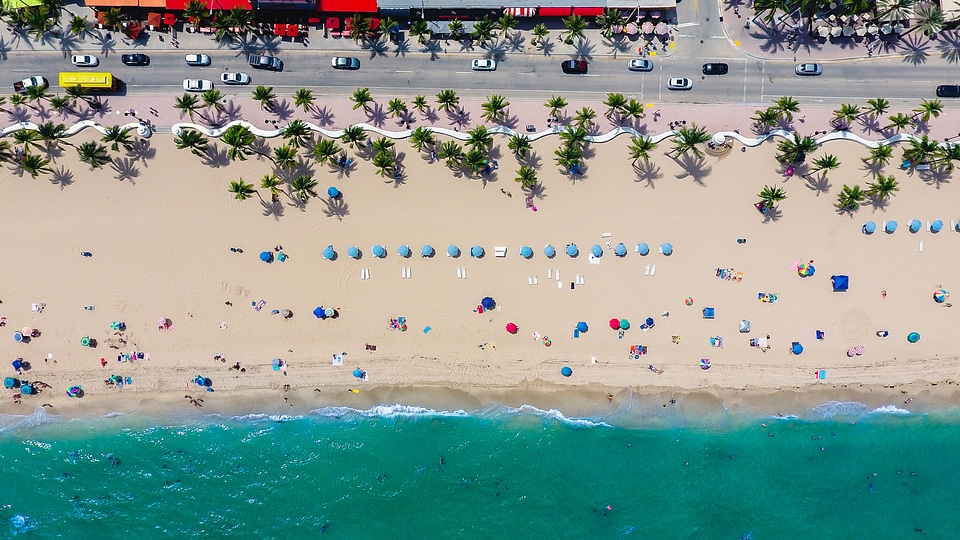 Aerial view of the beach at Fort Lauderdale, Florida photo