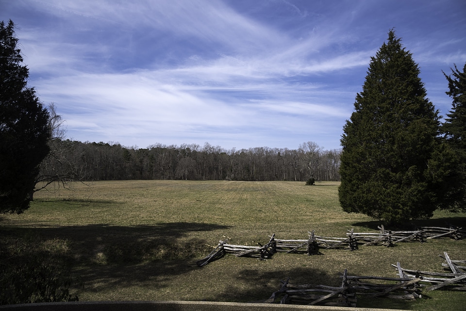 Surrender Field under the Sky landscape in Yorktown, Virginia