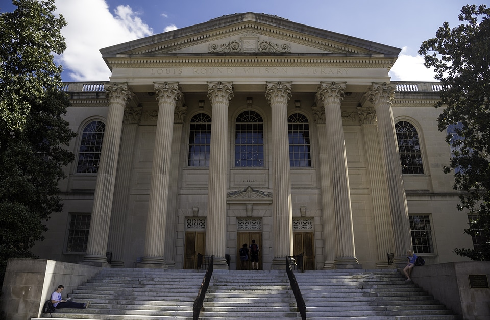 Closeups of the Columns of the Hall in UNC Chapel Hill, North Carolina