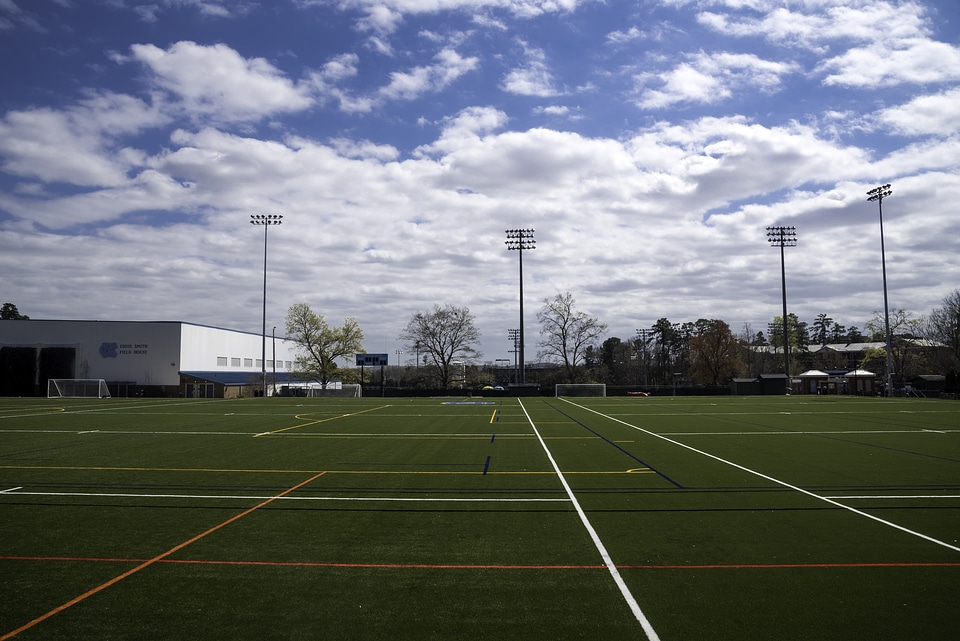 UNC Chapel Hill Field under sky and clouds in North Carolina