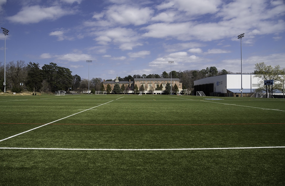 Track and field long view at UNC Chapel Hill, North Carolina