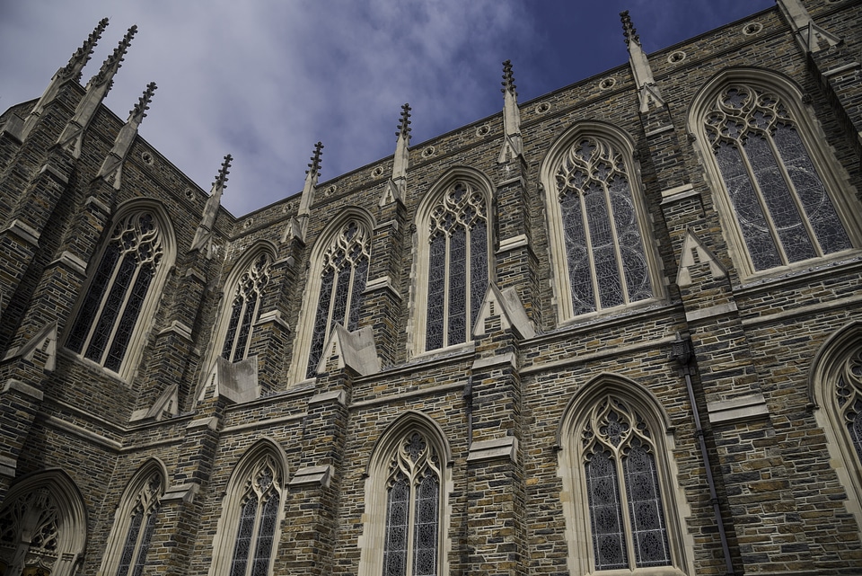Sides of the Duke Chapel in Durham, North Carolina