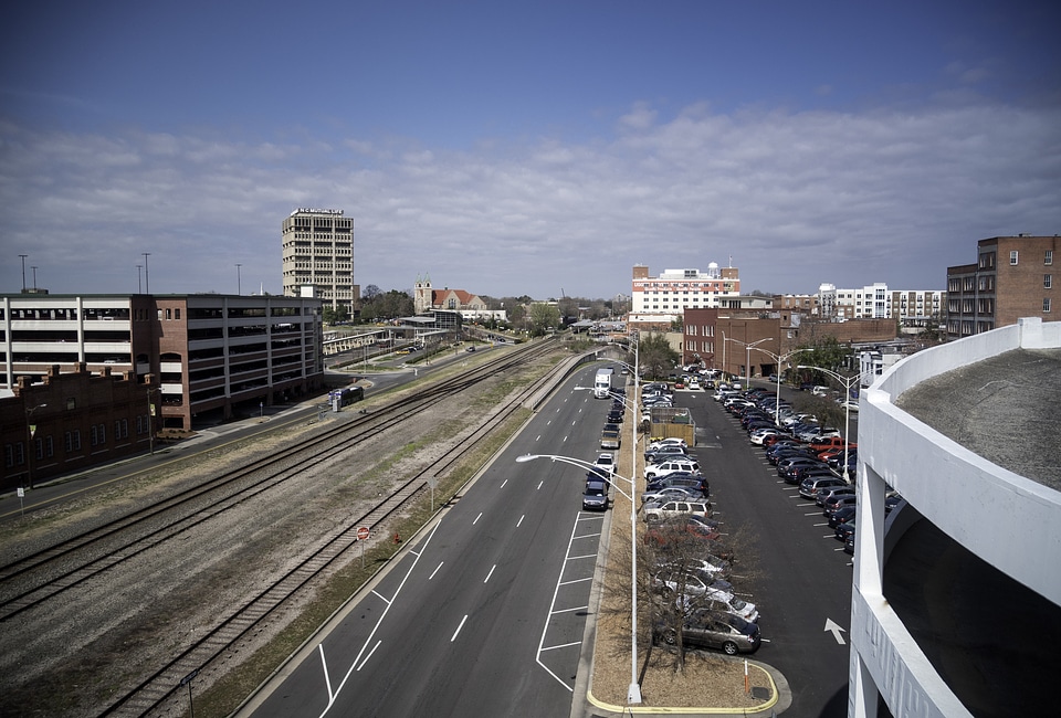 Large Street and cars in Durham, North Carolina