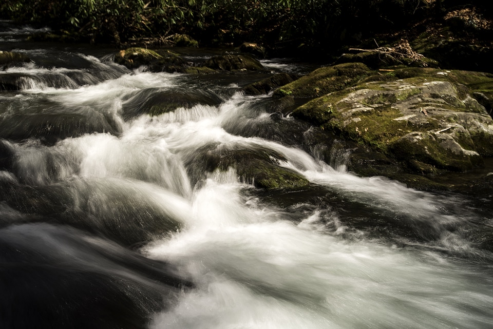 Rushing water of the River at Great Smoky Mountains National Park, North Carolina
