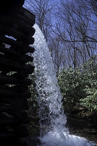 Waterfall generating by a Mingus Mill at Great Smoky Mountains National Park, North Carolina