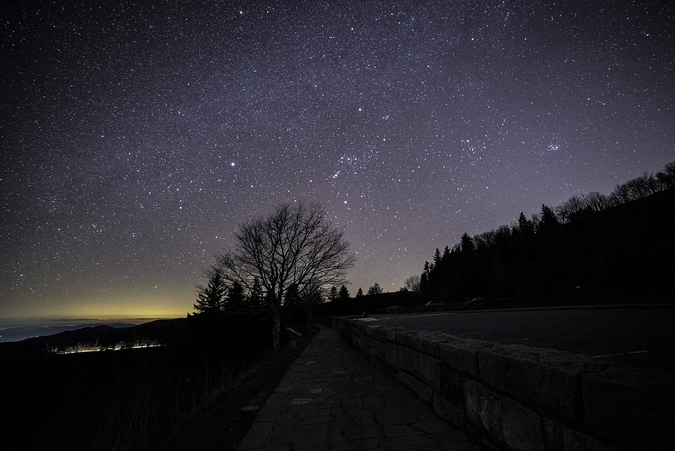 Stars above Newfound Gap at Great Smokey Mountains National Park, Tennessee