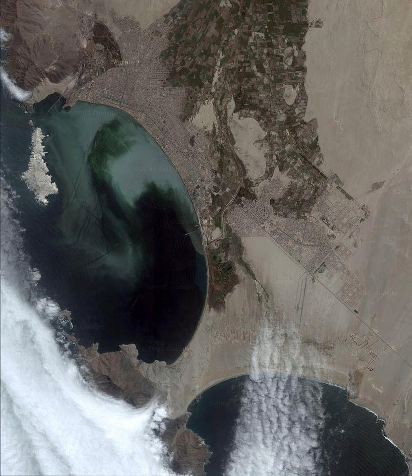 Satellite image of Chimbote in Peru