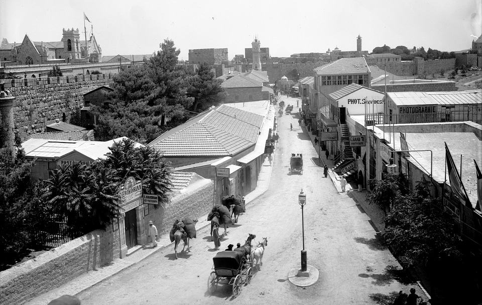 Jaffa Road in the 19th century in Jerusalem, Israel