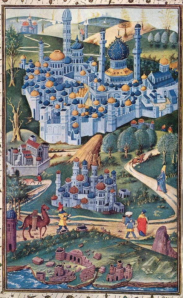 1455 painting of the Holy Land of Jerusalem, Israel