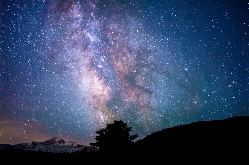 Milky Way Galactic Core in the sky at Rocky Mountains National Park, Colorado