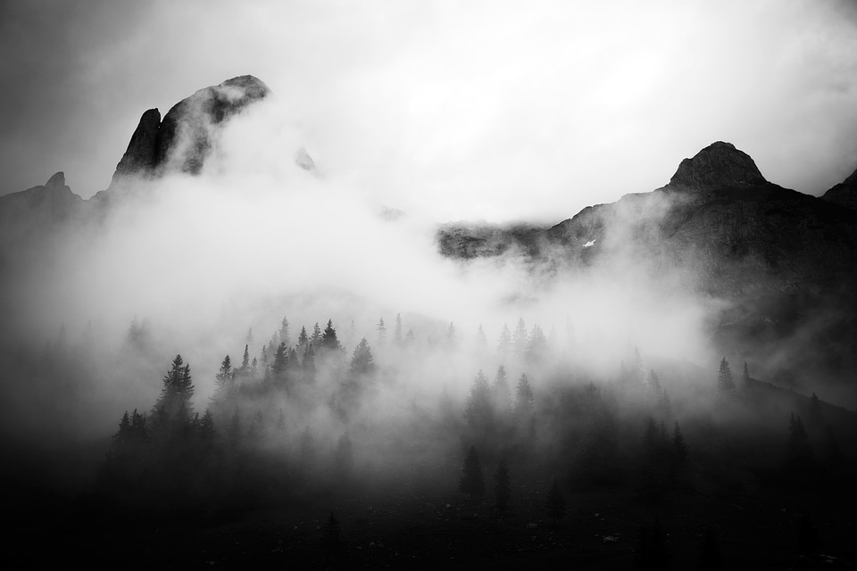 Fog and Mist over the mountains in Gemeinde Annaberg Lungotz Austria