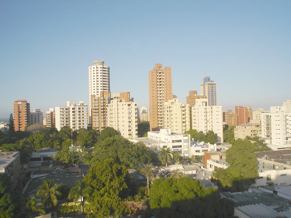 Skyline and tall towers of Barranquilla, Colombia photo