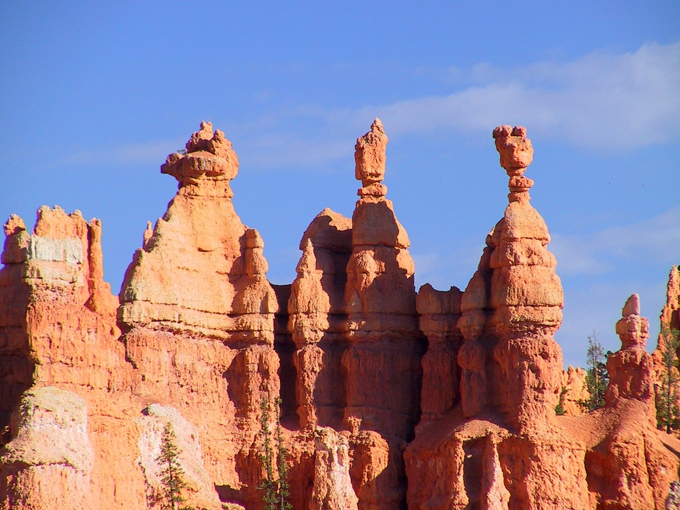 Rock formations at the top in Bryce Canyon National Park, Utah